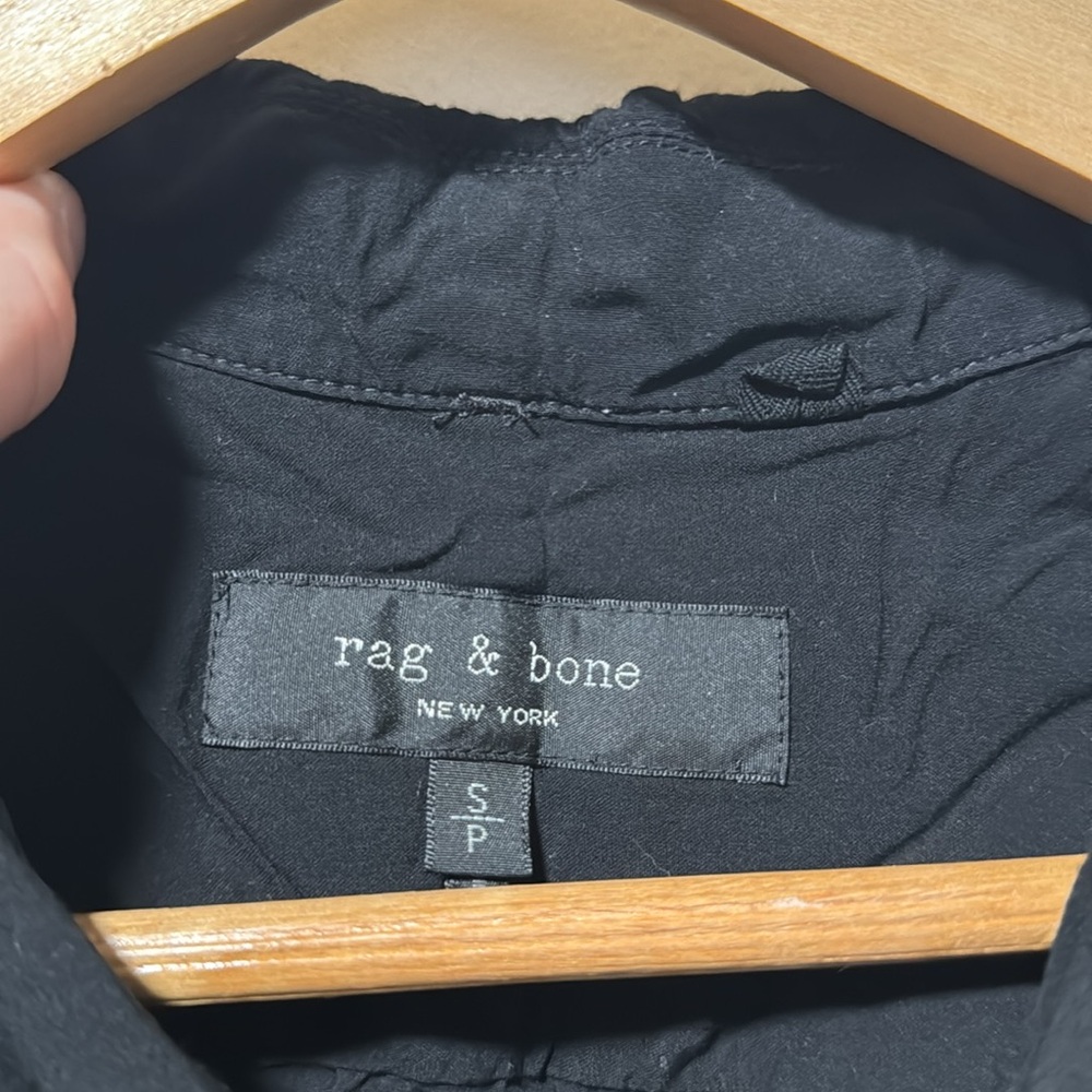 Rag & Bone Black Avery Viscose Ss Button Down Siz… - image 3